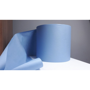 Безворсовый протирочный материал из нетканого полотна.Плотность 60гр./м2,цвет Синий,  1100 листов / рулон
