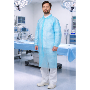 Халат процедурный 25гр./м2, кнопка / липучка